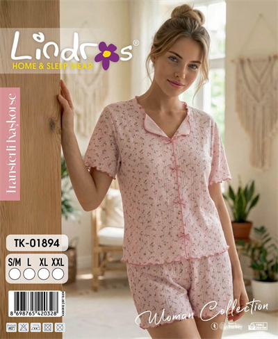 Lindros TK-01894 Kadın Kaşkorse Kısa Kol Şort Takım