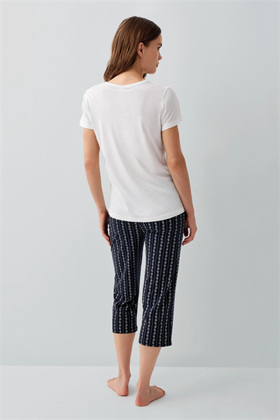 Pierre Cardin PC9207-S Kadın Kapri Kısa Kol Pijama Takımı