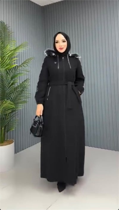 LEOPARLI UZUN KAŞE / Siyah