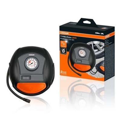 OSRAM 12V LASTİK ŞİŞİRME HAVA KOMPRESÖRÜ 120W (0-100 PSI / 0-6.9 BAR / 4.5 DK) (ANALOG GÖSTERGE)