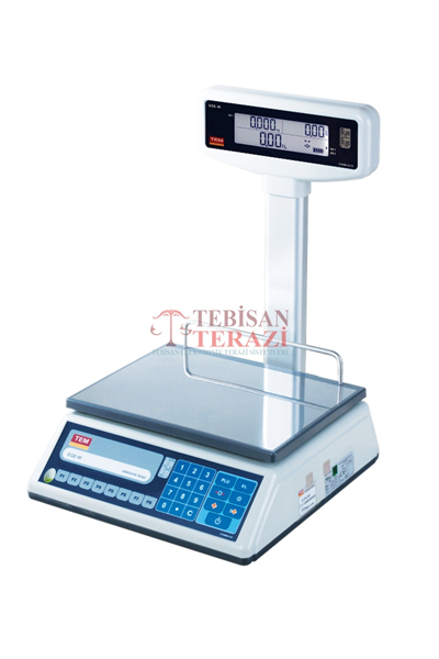 EGE LCD T BOYUN 30 KG X 5 / 10 GR FİYAT HESAPLAMALI TERAZİ