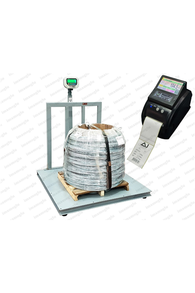 İmmax Etiket Yazıcılı Dayama Siperli Ağır Hizmet Baskülü 3 Ton 150x150 Cm Özel Üretim