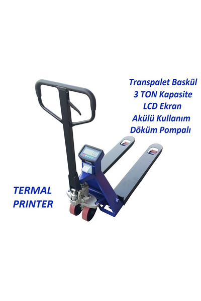 Neck Fiş Yazıcılı Terazili Transpalet - 3 Ton Döküm Pompalı