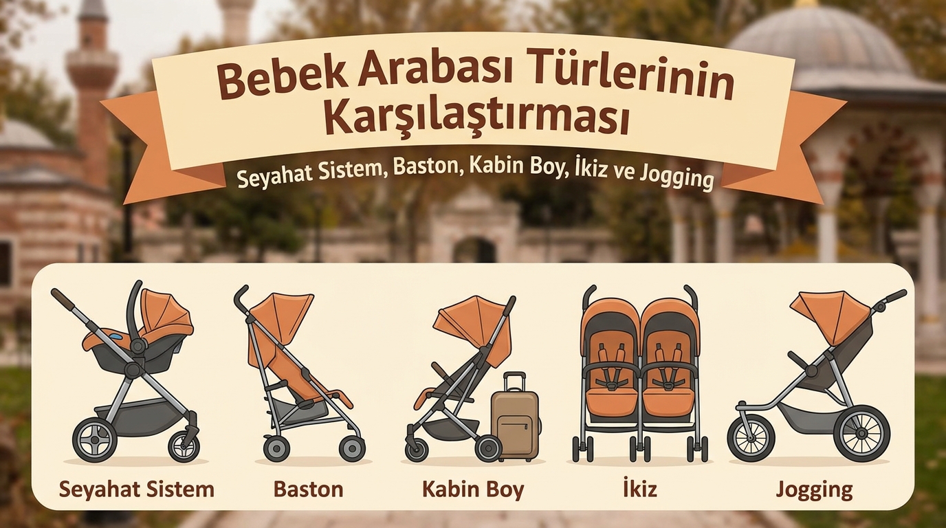 Bebek Arabası Türleri Karşılaştırması: Travel Sistem, Baston, Kabin Boy, İkiz ve Jogging