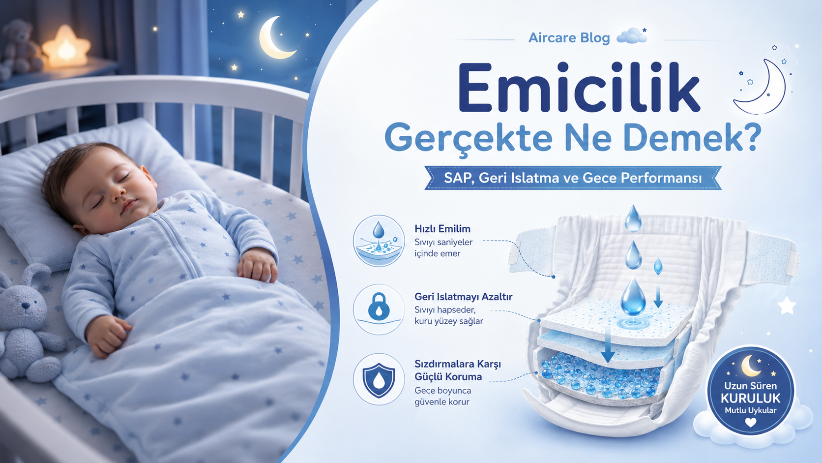 Bebek Bezinde Emicilik: SAP, Geri Islatma ve Gece Performansı Ne Demek?