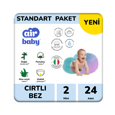 Air Baby Standart Paket Mini Bebek Bezi 2 Numara 24 Adet 3-6Kg