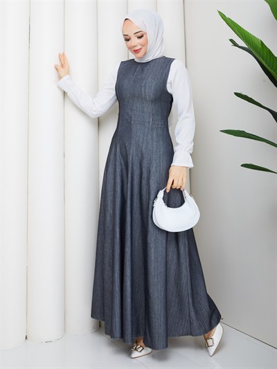 Tansel Kot Ceketi Düğmeli Jile Elbise Siyah   HNT85971
