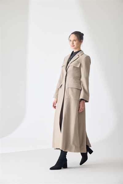 Eleganza Garnili Yün Palto