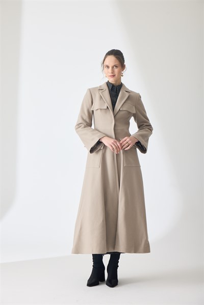 Eleganza Garnili Yün Palto