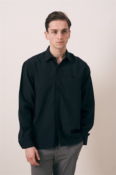 DÖKÜMLÜ OVERSIZE FIT TENSEL GÖMLEK