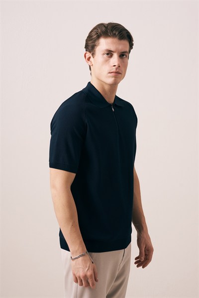 REGULAR FIT FERMUARLI POLO TRİKO T-SHIRT