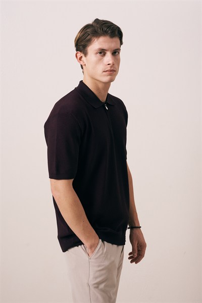 REGULAR FIT FERMUARLI POLO TRİKO T-SHIRT