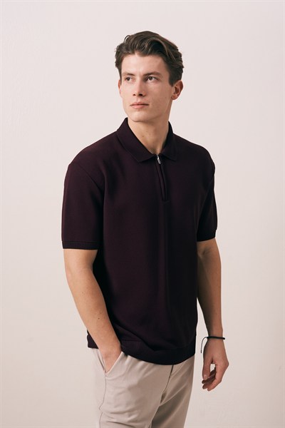 REGULAR FIT FERMUARLI POLO TRİKO T-SHIRT