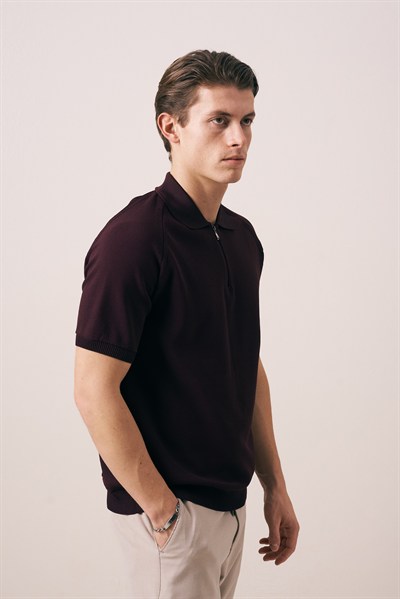 REGULAR FIT FERMUARLI POLO TRİKO T-SHIRT