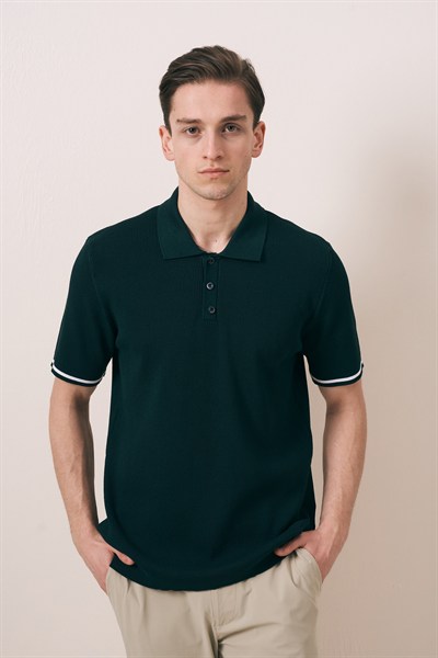 REGULAR FIT KOL DETAYLI DÜĞMELİ POLO TRİKO T-SHIRT