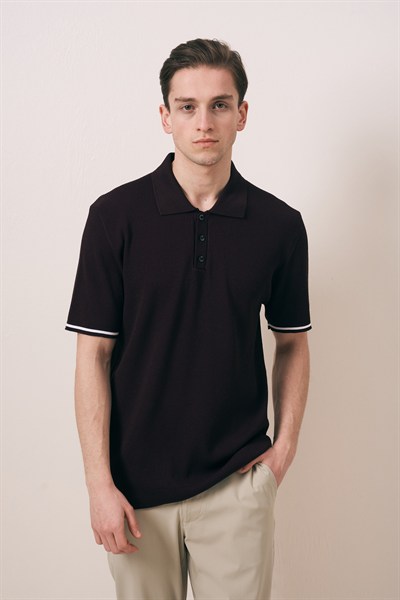 REGULAR FIT KOL DETAYLI DÜĞMELİ POLO TRİKO T-SHIRT