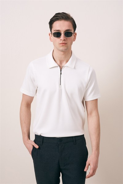 REGULAR FIT OYSHO FERMUARLI POLO T-SHIRT