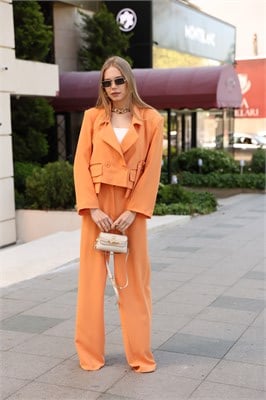MİNİ BLAZER CEKETLİ TAKIM ORANJ