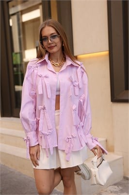 PAPYON DETAYLI GÖMLEK PEMBE