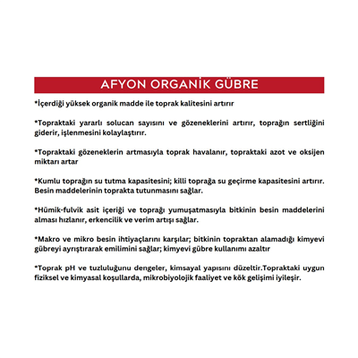 Afyon Gübre Organik Hayvan Gübresi 25 Kg Pelet Mega Tarım