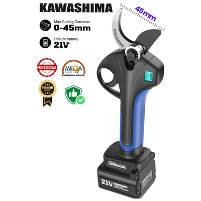 Kawashima 45MM Akülü Budama Makası  Japon Malı 21 Volt 4 Ah Çift Bataryalı Bel Taşımalı