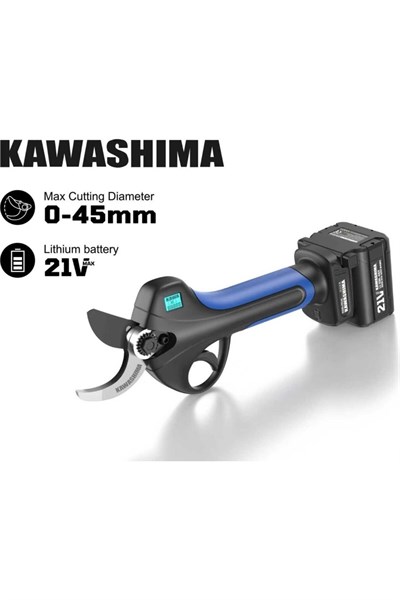 MEGA TARIM 45mm Akülü Budama Makası 21 Volt 4 aH Çift Bataryalı Bel Taşımalı