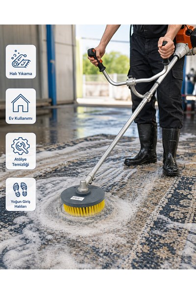 Motorlu Tırpan Halı Yıkama Fırça Başlığı