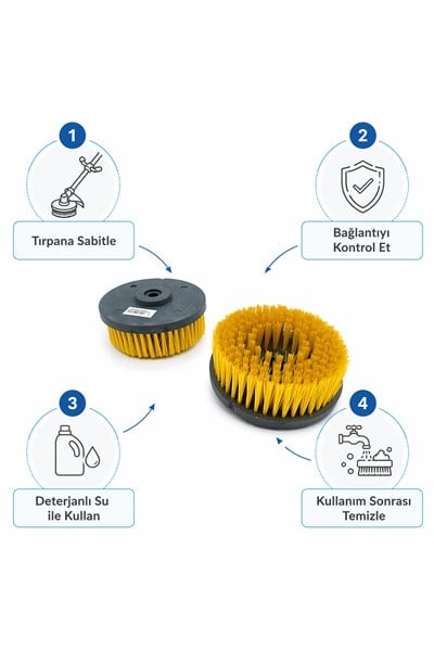 Motorlu Tırpan Halı Yıkama Fırça Başlığı