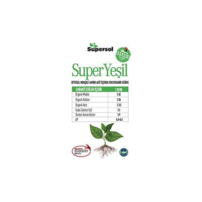 Supersol Biyoteknoloji Super Yeşil 1 L Bitkisel Menşeli Aminoasit Içeren Sıvı Organik Gübre
