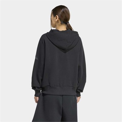 Soft Lux Tam Boy Fermuarlı Kapüşonlu Üst