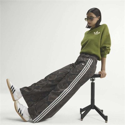 Snake Print Denim Loose Pantolon