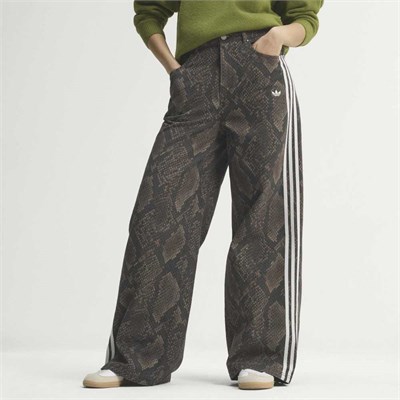 Snake Print Denim Loose Pantolon