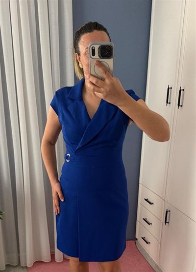 ETEĞİ PİLE DETAYLI ELBİSE