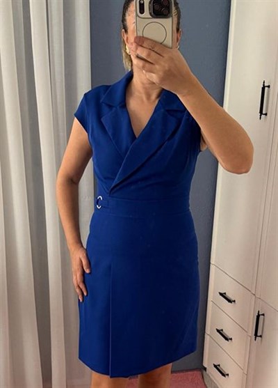 ETEĞİ PİLE DETAYLI ELBİSE
