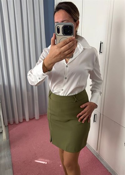 SATEN GÖMLEK BEYAZ
