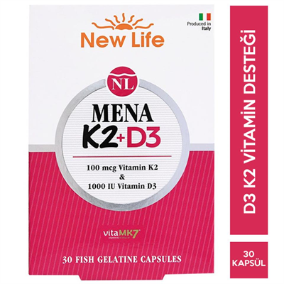 Mena K2+D3 New Life 30 Kapsül