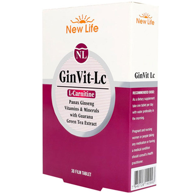New Life GinVit-Lc L- Carnitine 30 Film Tablet