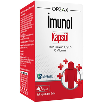 Orzax İmunol 40 Kapsül Beta Glukan ve C Vitamini Takviyesi