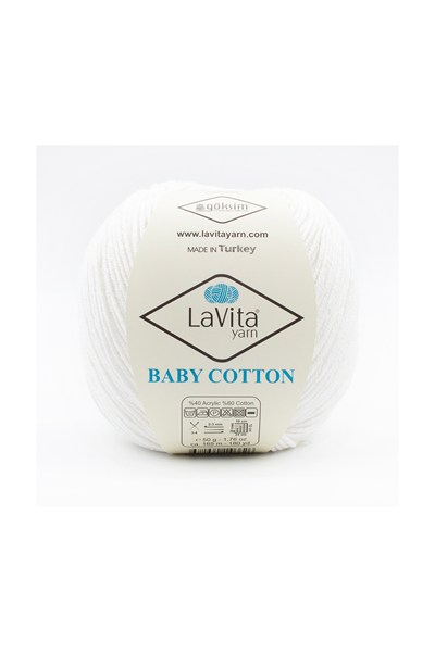 Baby Cotton Amigurumi Ve El Örgü Ipi %40 Akrilik %60 Cotton 50gr (1001 BEYAZ)
