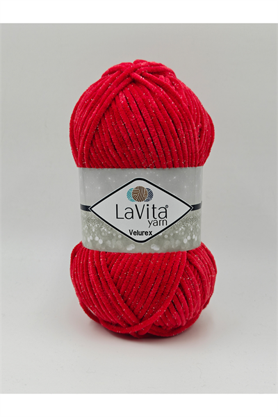 Velurex Simli El Örgü İpi %90 Polyester %10 Lurex 100gr (2313 NAR ÇİÇEĞİ)