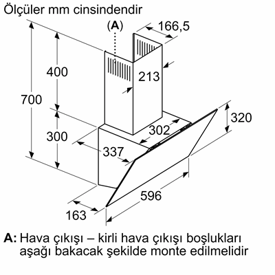 Bosch DWK64PJ20T Beyaz Duvar Tipi Ankastre Davlumbaz