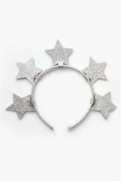 Kız Çocuk 5li Yıldız Figürlü Taç Gümüş