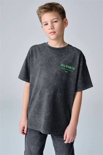 Erkek Çocuk Yazı Baskılı Tişört Antrasit