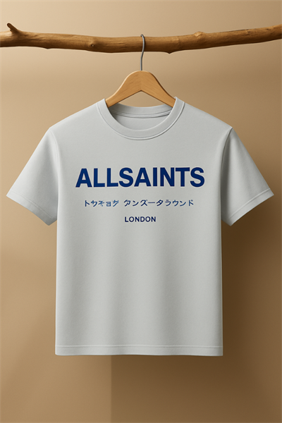 Erkek Çocuk Yazı Baskılı Tişört Buz Mavi