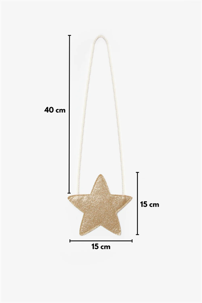 Kız Çocuk Simli Yıldız Çanta Altın | Noblekids