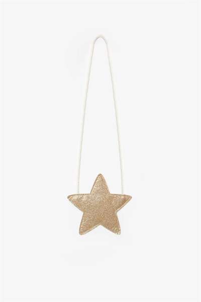 Kız Çocuk Simli Yıldız Çanta Altın | Noblekids