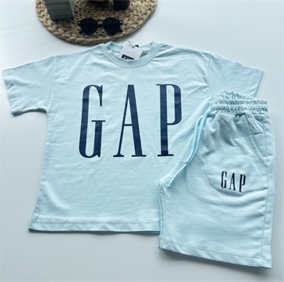 Baskılı Çocuk Şortlu Takım – Mavi