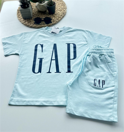 Baskılı Çocuk Şortlu Takım – Mavi