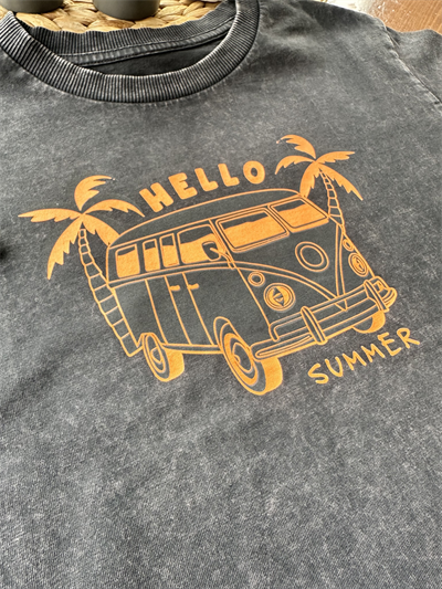 Baskılı Tişört - Hello Summer (Antrasit)
