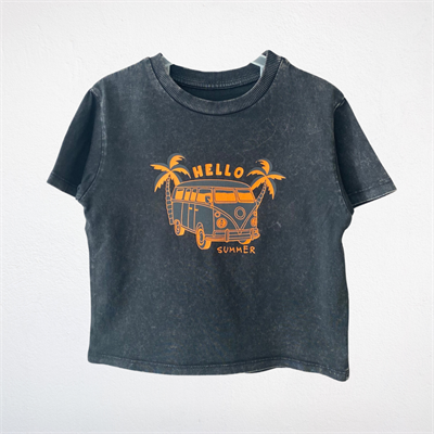 Baskılı Tişört - Hello Summer (Antrasit)
